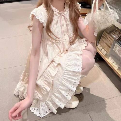 Japanese Kawaii Lolita Dress Pure Color Elegant Sweet Fairy
