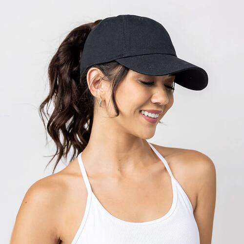 Solid Color High Ponytail Baseball Cap for Women Girls Sport