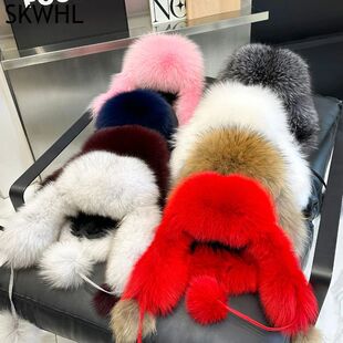 2026 Real 100% Hats Fox Women Fur Russian Aviator Ushanka