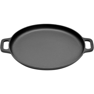 1 Piece Cast Iron Round Double Handle Frying Pan Grill Panca