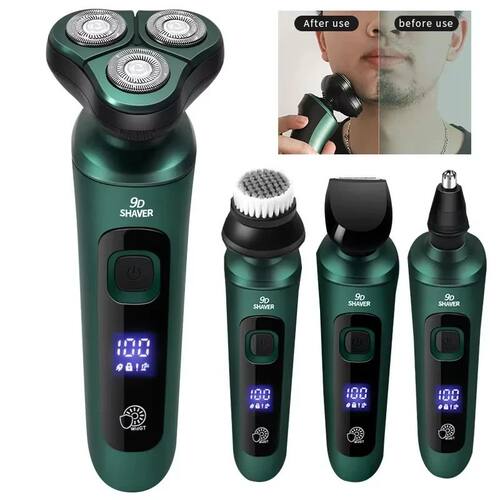 New Electric Shaver LED Digital Display Three-head Floating