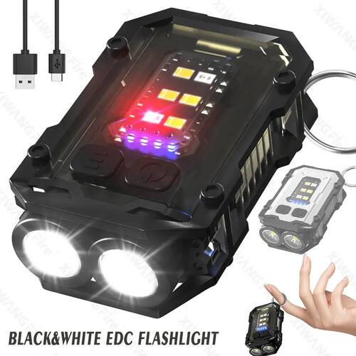 Mini COB Keychain Flashlight,Clip-On Rechargeable EDC Torch