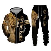 The and Men Tracksuit Lion Autumn Zipper Print Spring
