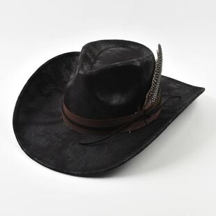 Fedoras Accessories Hat Vintage Cow Handmade Western Feather