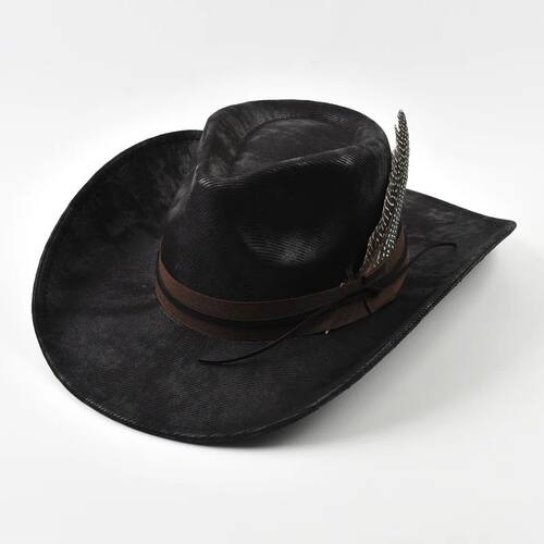 Handmade Feather Accessories Fedoras Hat Vintage Western Cow