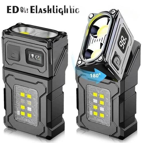 EDC Mini LED Flashlights  Rechargeable Magnetic Torch Clip-O