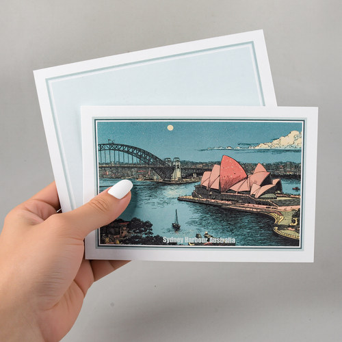 COLORMASH原创插画悉尼歌剧院/悉尼港大桥澳大利亚旅行纪念明信片
