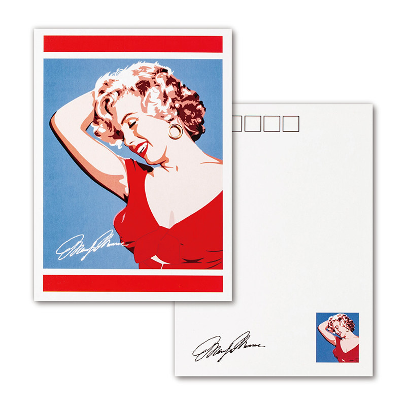 时尚插画 美国好莱坞明星 玛丽莲梦露 双面彩色文艺明信片