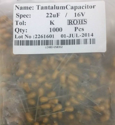 原装正品钽电容16V22UF 胆电容22UF16V  CA42