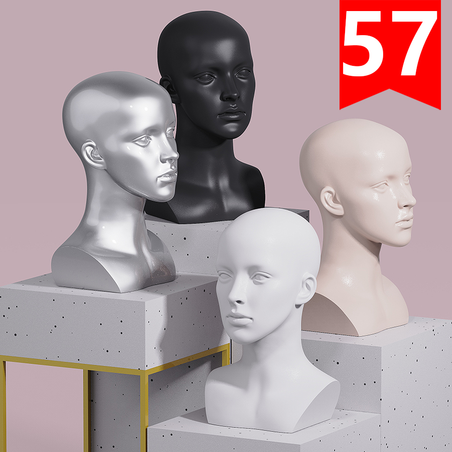 万世宫头部模型帽子假发头模