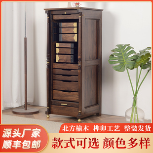 北欧实木五斗柜储物柜榫卯工艺客厅卧室收纳柜胡桃茶具收纳牙科柜