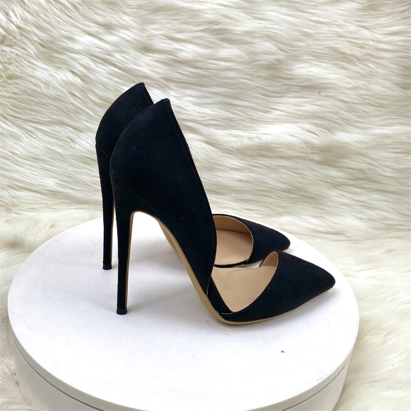 可尚佳细跟浅口PU尖头