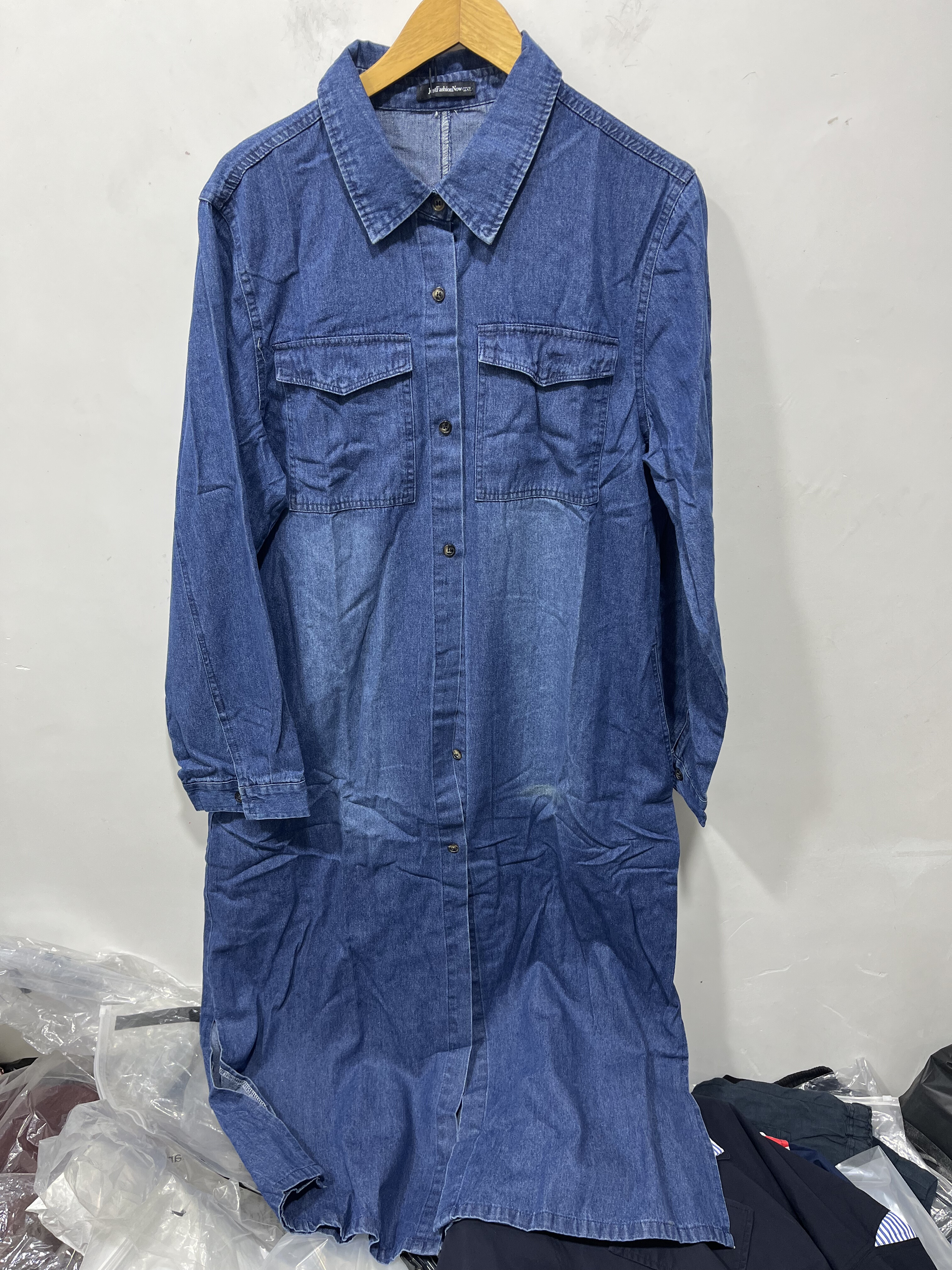 微瑕亏本清货春夏女装时尚百搭休闲潮牌上衣长袖牛仔连衣裙长裙