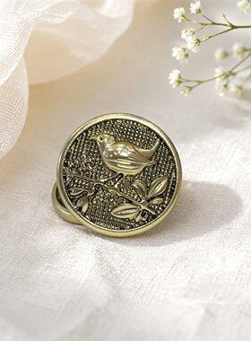 花鸟画金属纽扣西装西服外套钮扣高端小香风夹克毛衣大衣风衣扣子
