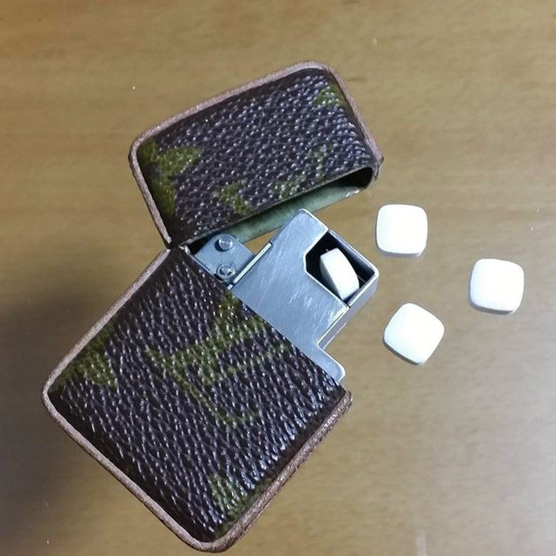 双孔糖果盒小药丸罐口香糖 打火机不锈钢内胆机芯通用芝宝机壳tab