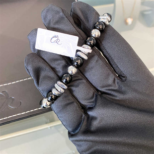 官方正品 KALRA黑胆石串珠手链潮流高级冷淡轻奢男小众手圈 CELIE