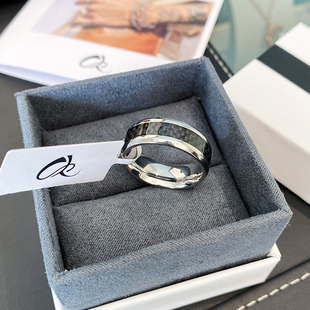 官方正品CELIE KALRA钨钢碳纤维男生戒指不褪色单身指环男友礼物