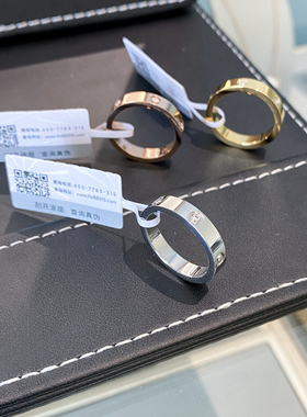 镶钻情侣款戒指食指戒素圈指环