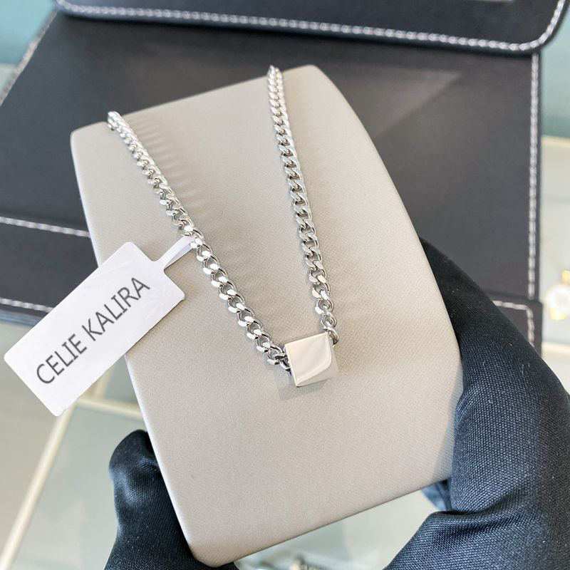 官方正品CELIE KALRA王一博小方块项链情侣毛衣链嘻哈情人节礼物