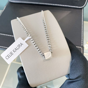 官方正品 KALRA王一博小方块项链情侣毛衣链嘻哈情人节礼物 CELIE