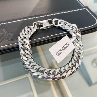 KALRA古巴粗扁手链大气简约男女手环情侣个性 礼物 CELIE 官方正品