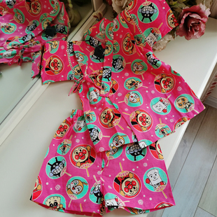 日本亲子家居服儿童和服套装浴衣女宝宝纯棉睡衣汗蒸男孩六一演出