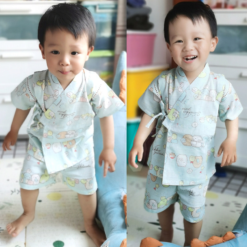 儿童和服亲子套装日本宝宝睡衣纯棉空调家居服汗蒸服温泉角落生物