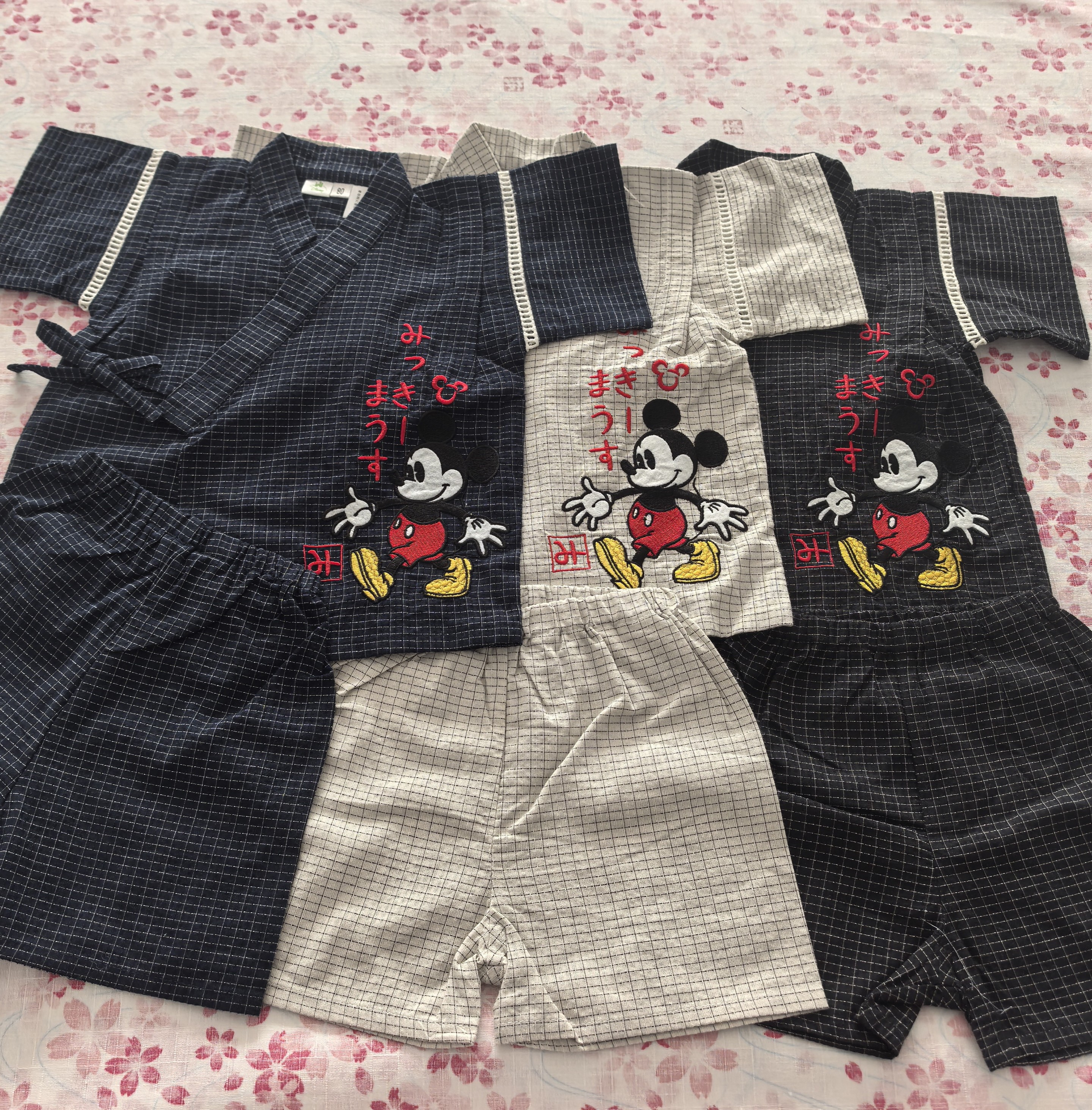 日本甚平纯棉宝宝和服睡衣卡通柔软小童家居服套装儿童汗蒸温泉服