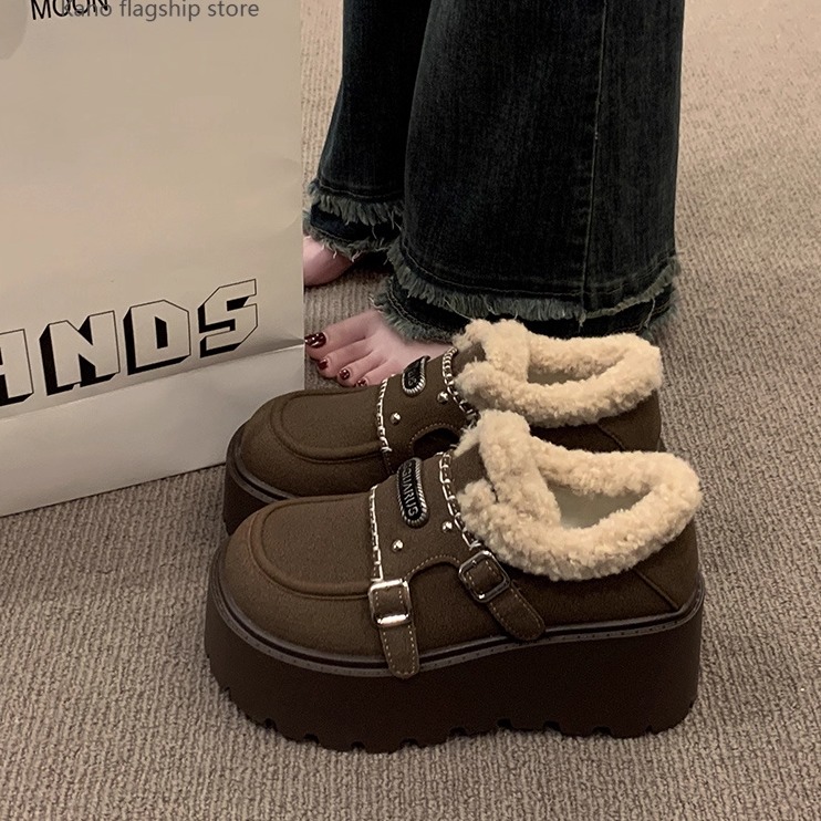 山吉冬季勃肯鞋增高厚底