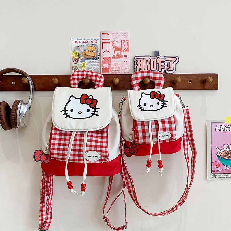 日本幼儿园可爱KT猫小书包网红宝宝卡通双肩包小女孩外出两用背包