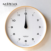 莫比乌斯mobius北欧实木静音客厅挂钟时尚 时钟简约大气挂表 个性