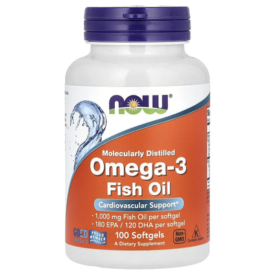 诺奥 Omega-3 鱼油，1000 毫克，180 EPA-120 DHA，100 粒软凝胶
