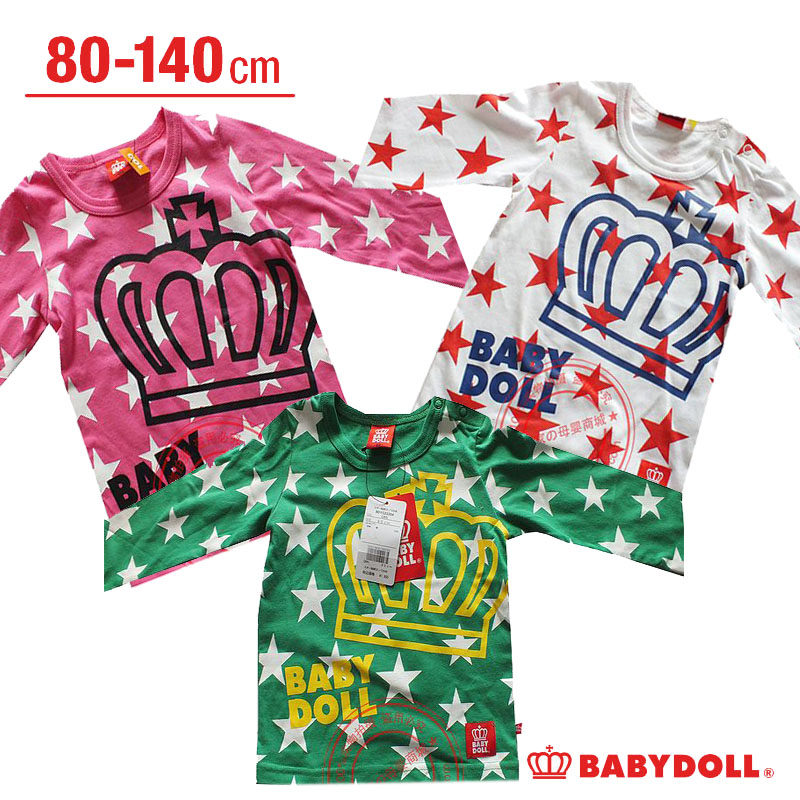 清仓特价baby doll 大皇冠满印星 长袖T 亲子装