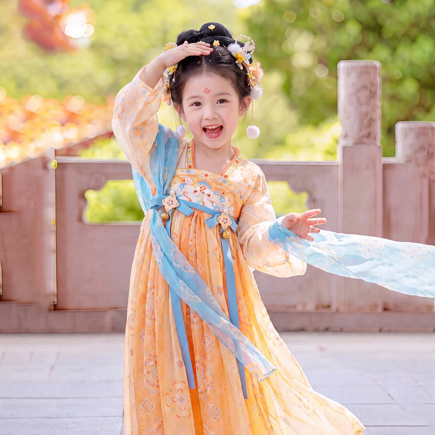 中秋汉服女童古装儿童2026新款新国风绝美超仙公主古风连衣裙