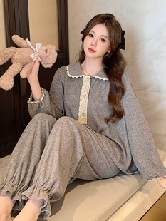 纯棉睡衣女春秋季甜美可爱少女民族风网红可外穿家居服套装秋冬