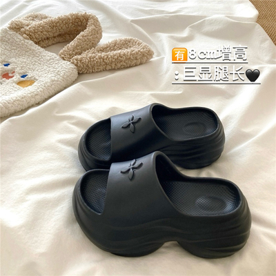巨显瘦厚底~！小个子增高外穿夏季一字凉拖鞋女ins防滑沙滩拖鞋潮