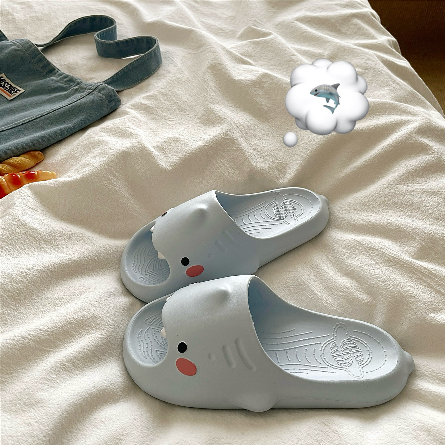 太平洋鲨鱼~！可爱ins透气外穿一字拖鞋女居家室内防滑厚底凉拖鞋,女鞋,一字拖,淘宝优惠券,粉丝福利购,淘宝优惠卷