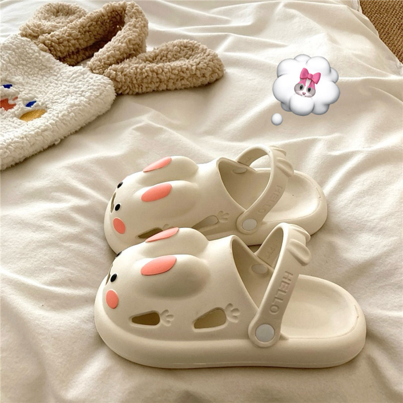 大耳萌兔~！少女心ins可爱厚底洞洞鞋女2025夏季外穿增高透气凉鞋