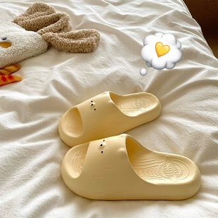 黄油小熊~！巨可爱软萌ins卡通居家一字拖鞋女厚底防滑透气凉拖鞋
