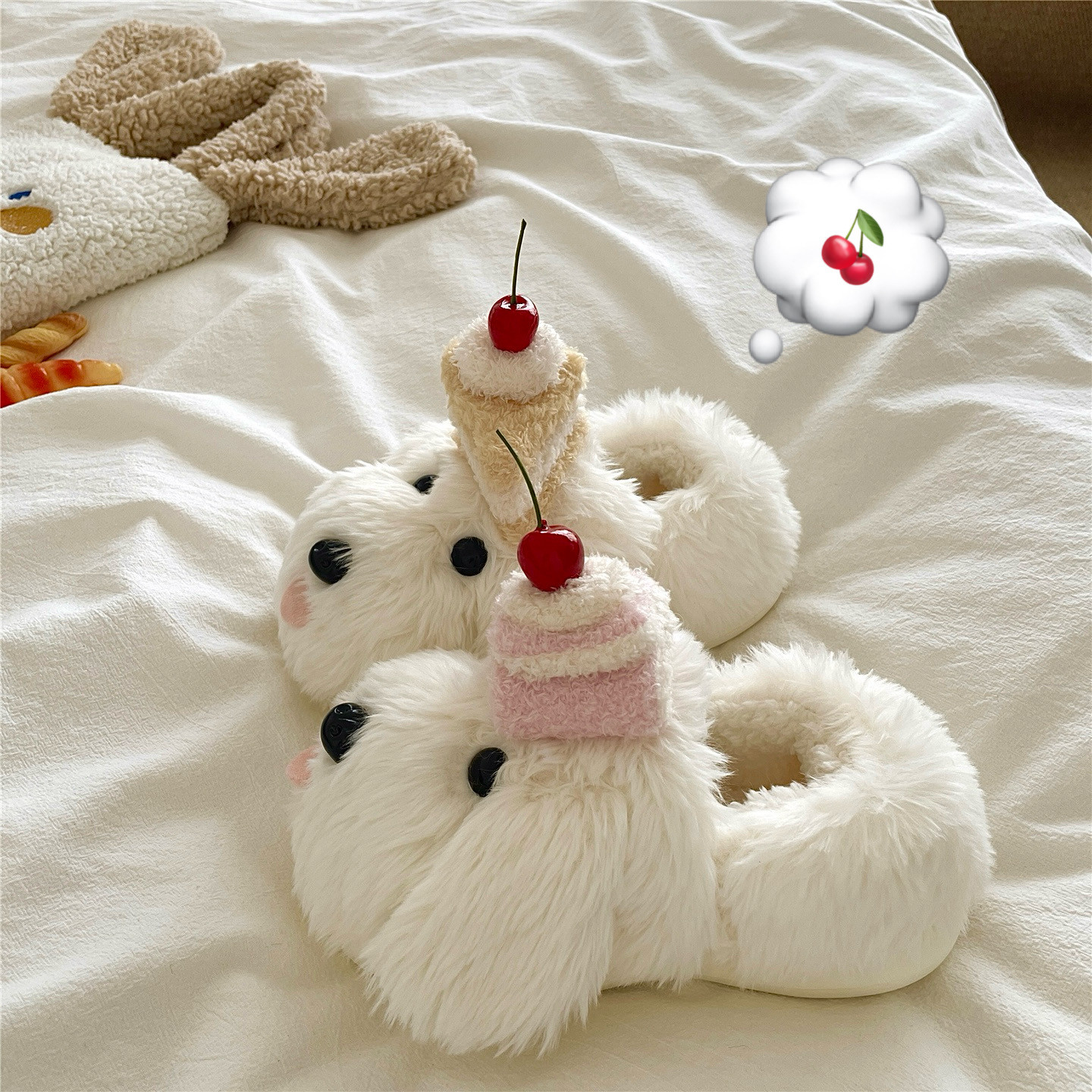 贪吃马尔济斯~！蛋糕ins甜美包跟毛毛棉鞋女居家加绒冬季棉拖鞋潮,女鞋,毛毛鞋,淘宝优惠券,粉丝福利购,淘宝优惠卷