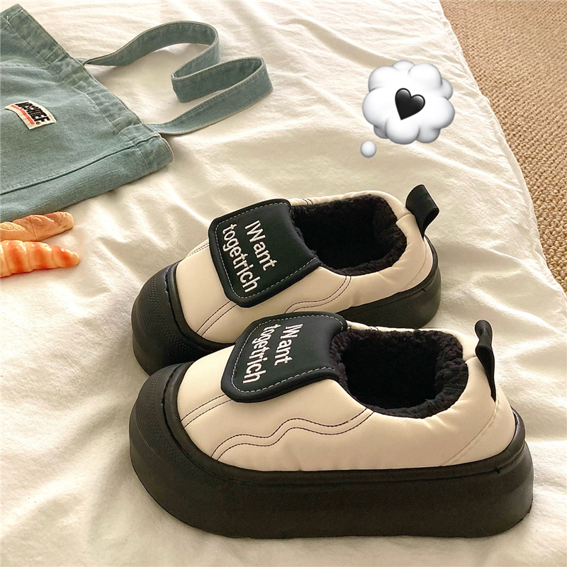 0压感泡芙包~!暖绒绒冬季包跟棉鞋女ins厚底外穿保暖毛毛棉拖鞋
