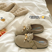 懒人一脚蹬包头外穿拖鞋 女2025秋季 厚底增高勃肯拖鞋 松软吐司