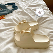 吐司暹罗兔 透气防滑沙滩一字拖鞋 5cm厚底增高外穿凉拖鞋 女夏季