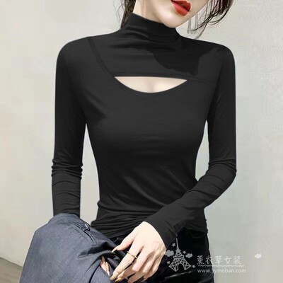 百搭长袖性感适中露背棉女舒适