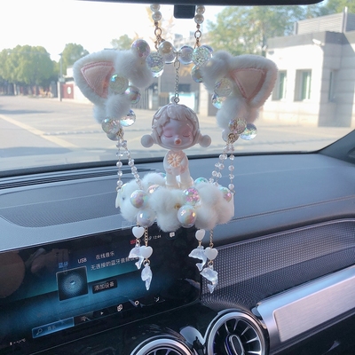 泡泡玛特车挂车载后视镜重工挂件