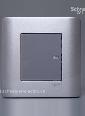 施耐德E8000 ZENcelo轻点 一位单 单联单控开关（银灰色）