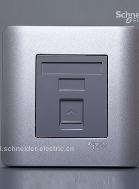 施耐德E8000 ZENcelo轻点银灰色单联四线电话插座  一位电话插座