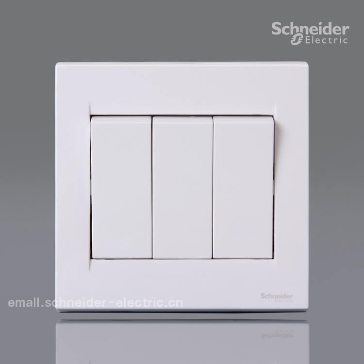 施耐德E1500 S-Adora如意系列 10A 250V 三联单控开关3位双控