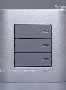 施耐德E8000 ZENcelo轻点银灰色 三位双控开关 3位对切开关