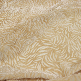 米色花纹真丝烂花绒/丝绒桑蚕丝旗袍连衣裙服装布料面料